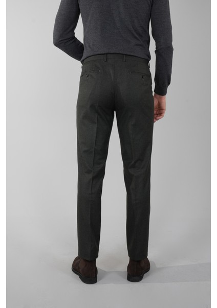 Haki Yün Flanel Regular Fit Klasik Erkek Pantolon PPNK23K23201_D49 fiyatları