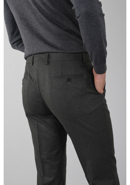 Haki Yün Flanel Regular Fit Klasik Erkek Pantolon PPNK23K23201_D49 modelleri