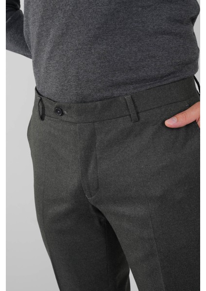 Haki Yün Flanel Regular Fit Klasik Erkek Pantolon PPNK23K23201_D49 fırsatları