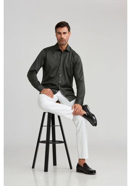 Platinium Regular Fit Haki Gömlek PLTG019_49