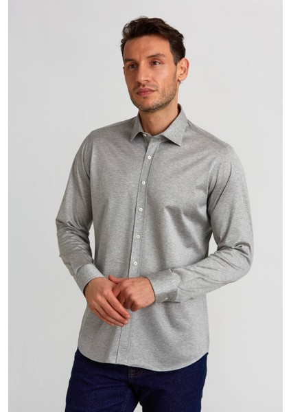 Platinium Regular Fit Gri Gömlek PLTG023_D55