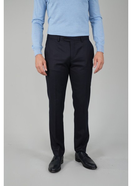 Lacivert Yün Flanel Regular Fit Klasik Erkek Pantolon PPNK23K23201_D39