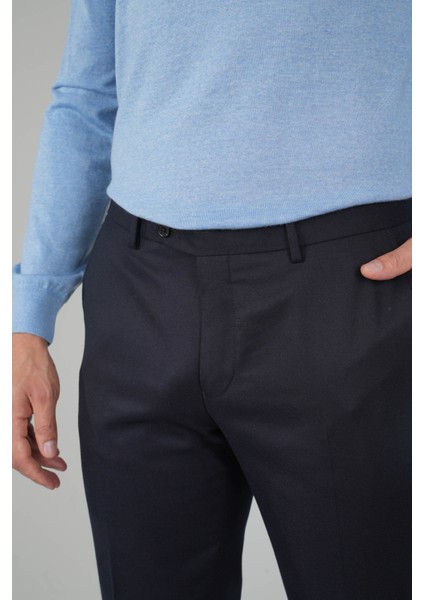 Lacivert Yün Flanel Regular Fit Klasik Erkek Pantolon PPNK23K23201_D39 modelleri
