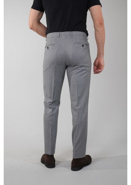 Gri Yün Flanel Regular Fit Klasik Erkek Pantolon PPNK23K23201_D55 modelleri