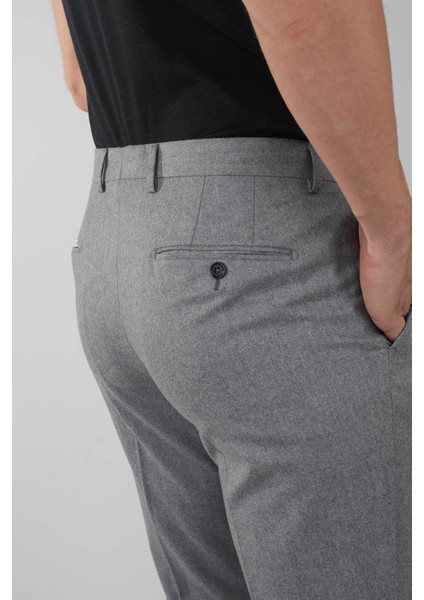 Gri Yün Flanel Regular Fit Klasik Erkek Pantolon PPNK23K23201_D55 fırsatları