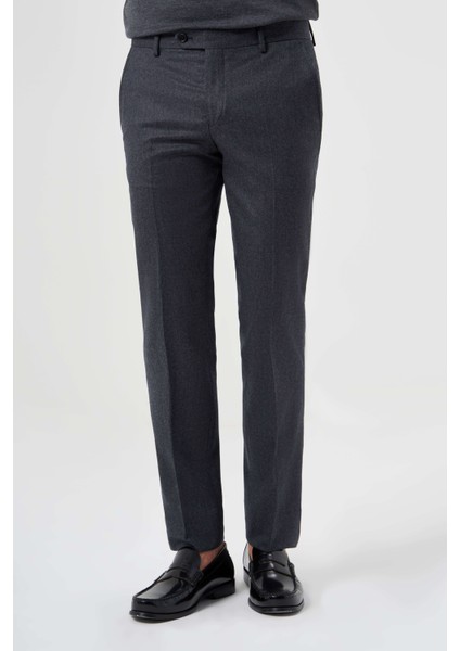Antrasit Yün Flanel Regular Fit Klasik Erkek Pantolon PPNK23K23201_D58 fiyatları
