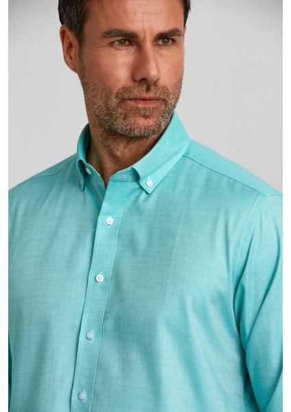 Regular Fit Paşa Yaka Düğmeli Haki Pamuk Erkek Gömlek GMOK3PS22400001_D49 fırsatları