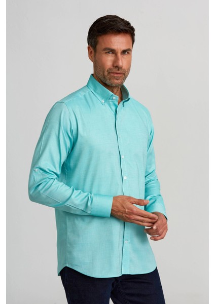 Regular Fit Paşa Yaka Düğmeli Haki Pamuk Erkek Gömlek GMOK3PS22400001_D49 indirimleri