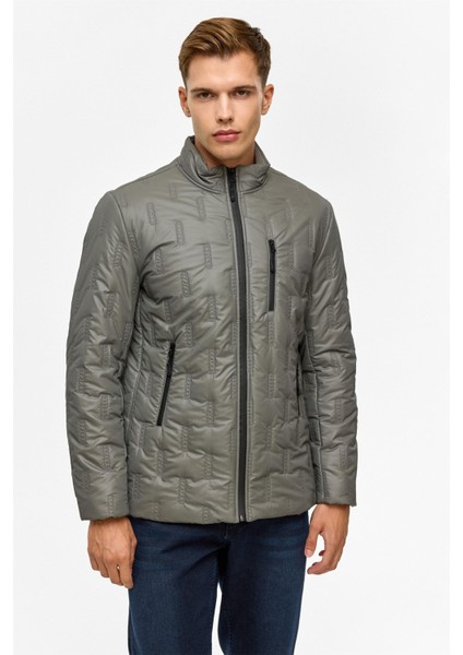 Gri Slim Kapitone Mont