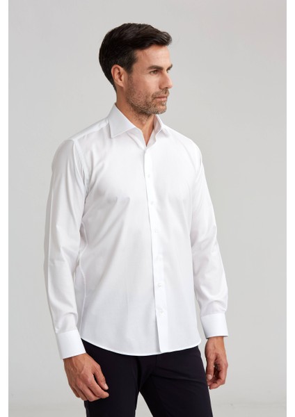 Erkek Regular Fit Pamuk Cepsiz Beyaz Gömlek GMKLS1KD224004_D01 indirimleri
