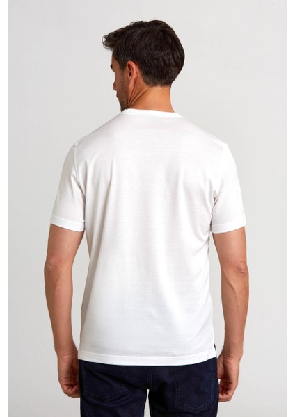 Süprem Kumaş O Yaka Beyaz Erkek T-Shirt TSNOS24Y24101_D01 fiyatları