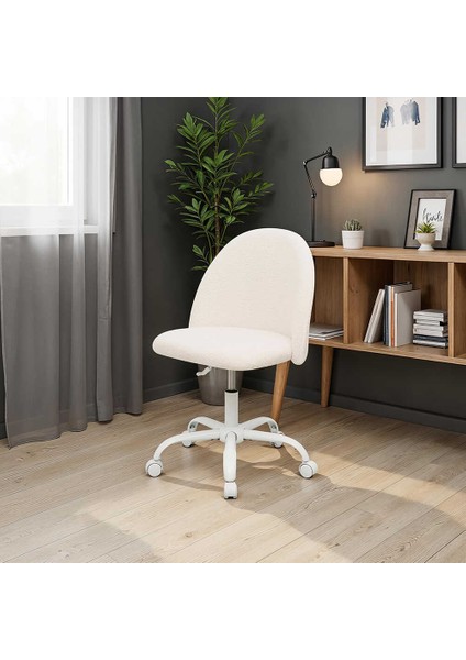 Curve Çalışma Sandalyesi - Beyaz 61X58,5X81,5-91 cm