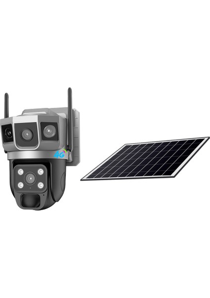 4g Solar Full Hd Sim Kartlı Interneti Içinde Sesli Alarmlı Metal Kasa Suya IP66 Dayanıklı