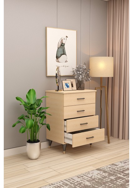 Asra Trend %100 Mdflam 4 Çekmeceli Şifonyer 65CM fiyatları