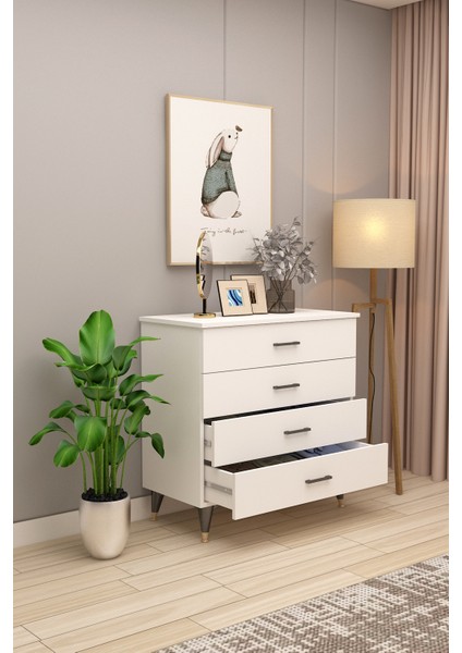 Asra Trend %100 Mdflam 4 Çekmeceli Şifonyer 90CM fiyatları