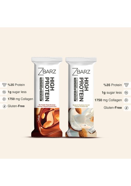 Yüksek Protein Bar Karma Kutu Yer Fıstık & Tuzlu Karamel ve Hindistan Ceviz & Badem (8 Adet) fiyatları