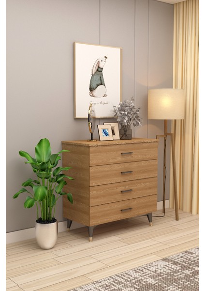 Asra Trend %100 Mdflam 4 Çekmeceli Şifonyer 90CM