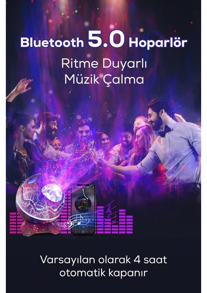 Dinazor Yumurtası Tasarımlı Bluetooth Hoparlörlü Yıldız Projektör fırsatları