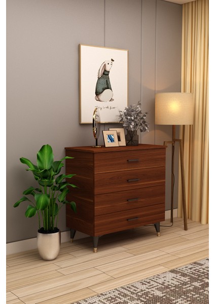 Asra Trend %100 Mdflam 4 Çekmeceli Şifonyer 90CM