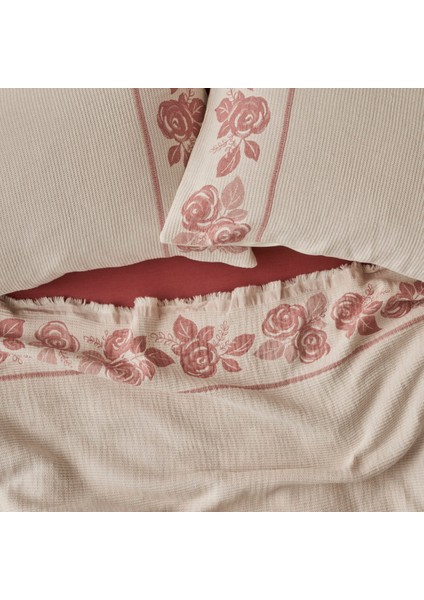 %100 Pamuk Rose Jakarlı Çift Kişilik Yatak Örtüsü Seti Krem (240X260 Cm) fiyatları