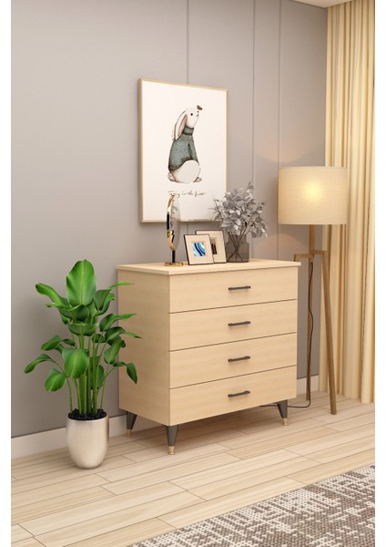 Asra Trend %100 Mdflam 4 Çekmeceli Şifonyer 90CM