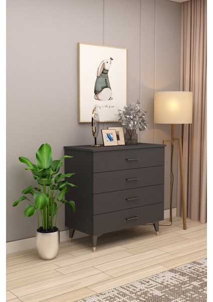 Asra Trend %100 Mdflam 4 Çekmeceli Şifonyer 90CM
