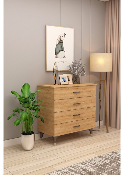 Asra Trend %100 Mdflam 4 Çekmeceli Şifonyer 90CM