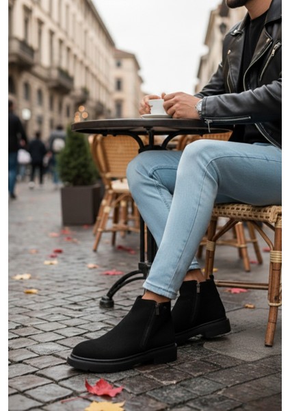 Astra Hakiki Deri Çift Fermuarlı Erkek Casual Kışlık Bot