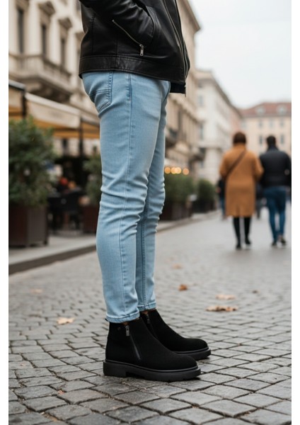 Astra Hakiki Deri Çift Fermuarlı Erkek Casual Kışlık Bot