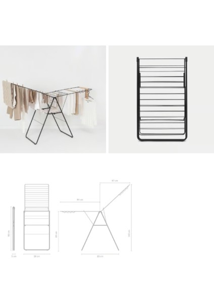 Mat Siyah Çamaşır Kurutma Askısı-25 Metre indirimleri