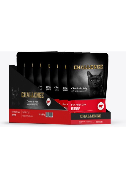 Pouch Challenge Sığır Etli Yaş Kedi Maması 85GRX24AD