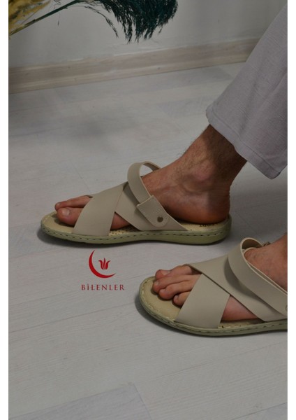 Erkek Çapraz Model Yumuşak Taban Sandalet&terlik Hac, Umre ve Günlük Kullanıma Uygun
