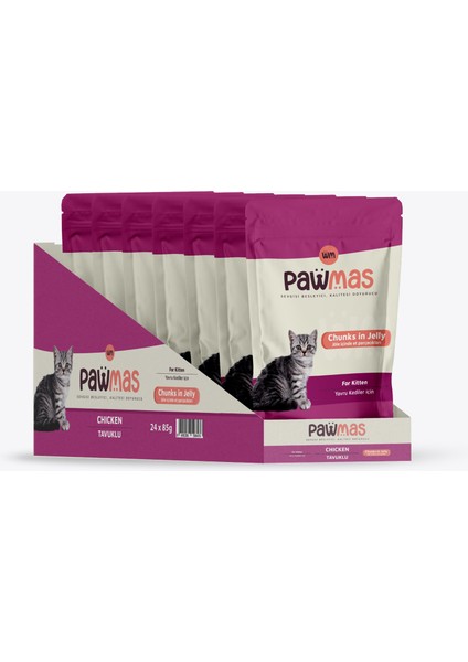 Pouch Tavuklu Yavru Kedi Yaş Mama 85GRX24AD