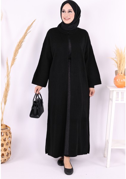 Kabartma Desen Hırka 9085 Siyah