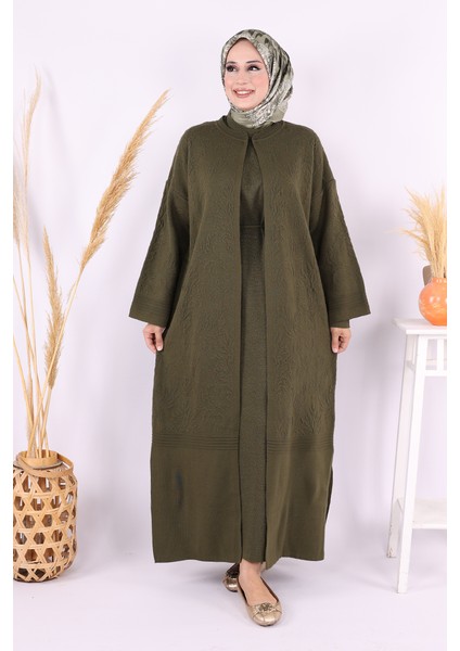 Kabartma Desen Hırka 9085 Haki