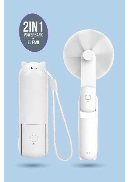 Katlanabilir Powerbank Özellikli El Fanı