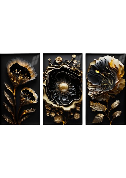 :temperli Cam Üçlü Set Tablo, Tablo, Üçlü Tablo, Uv Baskı, Cam Tablo, 3’lü Set, CUT001