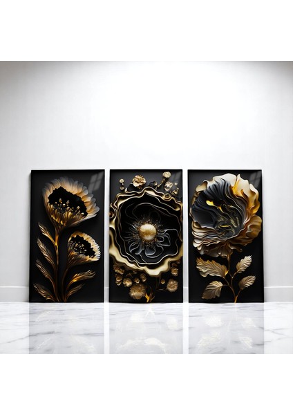 :temperli Cam Üçlü Set Tablo, Tablo, Üçlü Tablo, Uv Baskı, Cam Tablo, 3’lü Set, CUT001 modelleri