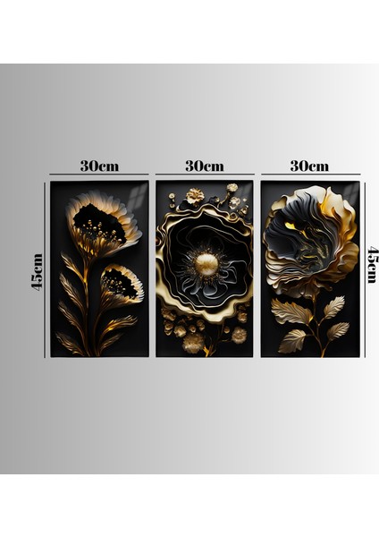 :temperli Cam Üçlü Set Tablo, Tablo, Üçlü Tablo, Uv Baskı, Cam Tablo, 3’lü Set, CUT001