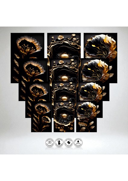 :temperli Cam Üçlü Set Tablo, Tablo, Üçlü Tablo, Uv Baskı, Cam Tablo, 3’lü Set, CUT001