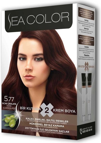 2 Tüp Krem Saç Boyası Seti Sıcak Çikolata No:5.77