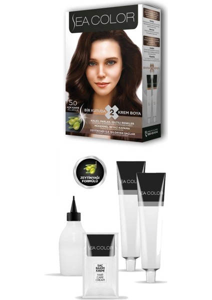 2x2 Tüp Krem Saç Boyası Seti Açık Kahve No:5.0 fiyatları