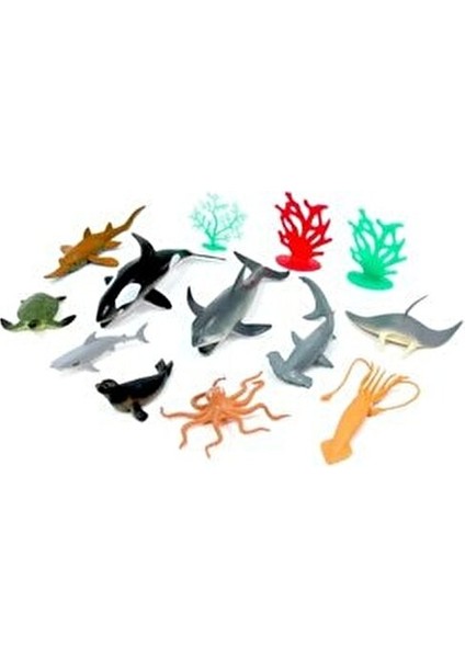 Vardem Okyanus Temalı Deniz Hayvanları Oyun Seti 13 Parça Çocuklar için Eğlenceli Figürler fırsatları