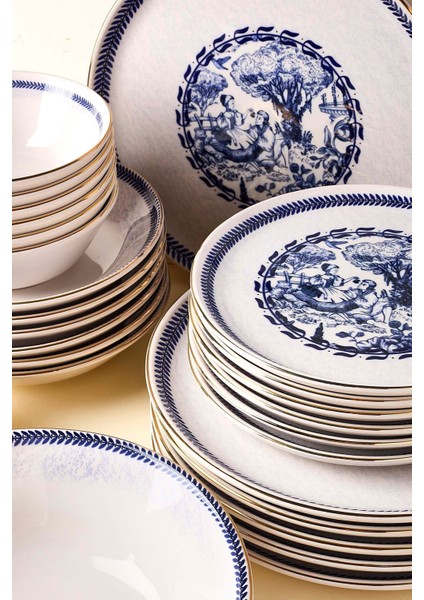 French Altın Yaldızlı Stoneware Yemek Takımı 27 Parça 6 Kişilik Yemek Seti modelleri