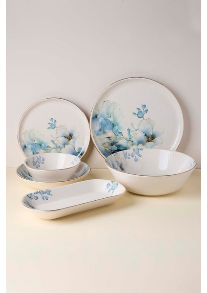 Garden Altın Yaldızlı Stoneware Yemek Takımı 27 Parça 6 Kişilik Yemek Seti modelleri