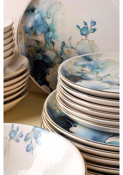 Garden Altın Yaldızlı Stoneware Yemek Takımı 27 Parça 6 Kişilik Yemek Seti fırsatları