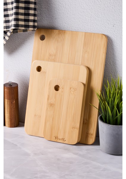 Bambu 3 Lü Kesme Tahtası Seti Takımı 3 Boy 12944