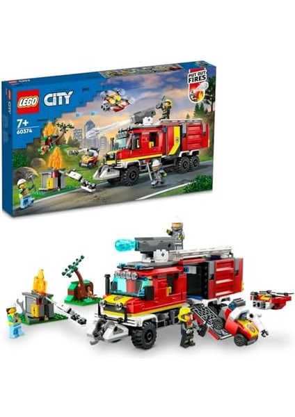 City Itfaiye Komuta Kamyonu 60374-7 Yaş ve Üzeri Çocuklar Için Insansız Kara ve Hava Araçları Içeren Oyuncak Yapım Seti (502 Parça) fiyatları