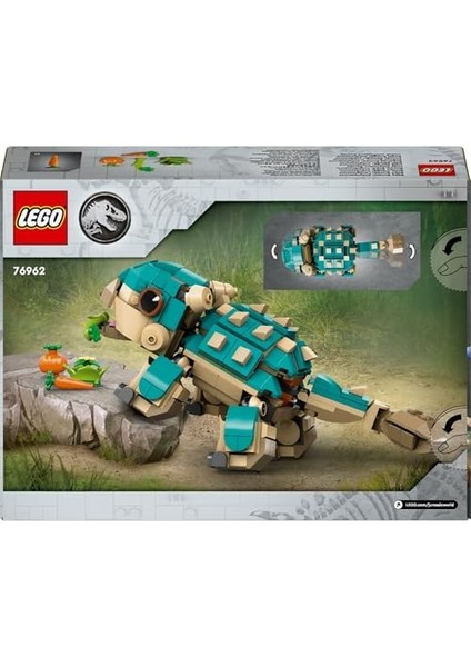 Jurassic World Yavru Bumpy: Ankylosaurus 76962-7 Yaş ve Üzeri Kretase Kampı Hayranları Için Yaratıcı Oyuncak Yapım Seti (358 Parça) modelleri