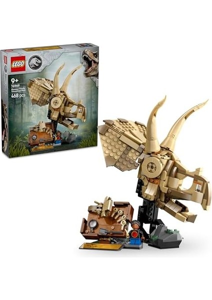 Jurassic World Dinozor Fosilleri: Triceratops Kafatası Modeli 76969; 9 Yaş Üzeri Çocuklar Için Hareket Ettirilebilir Uzuvlar ve Sergileme Standına Sahip Dinozor Oyuncağı, Hediye Fikri (468 Parça) modelleri